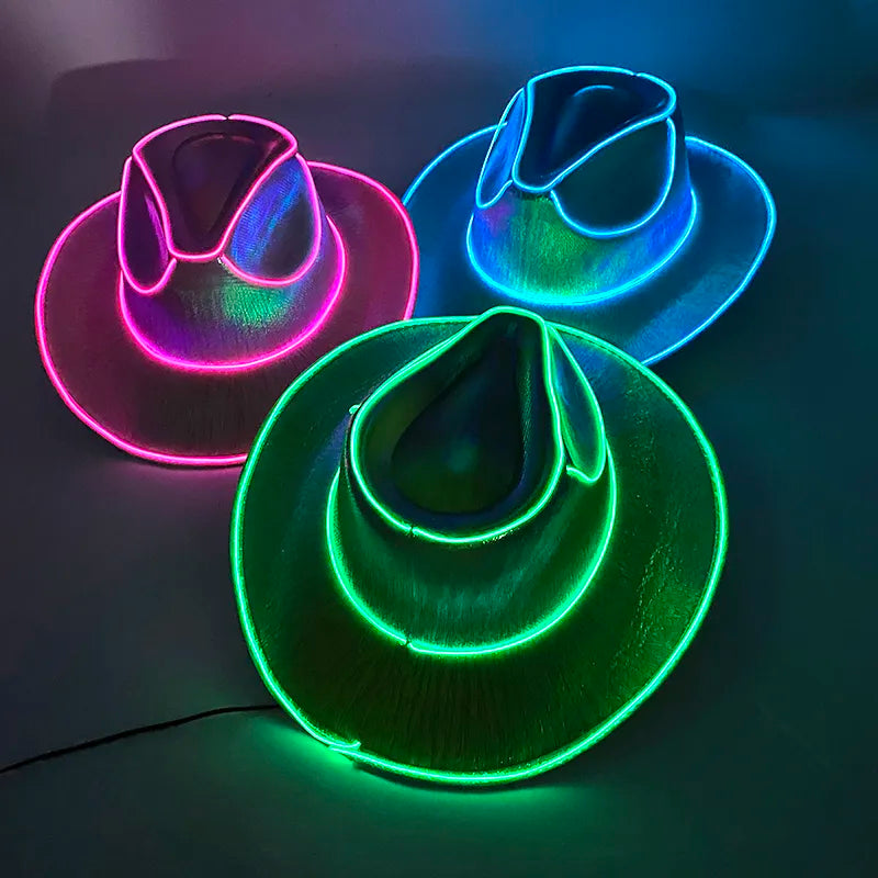 LED Light Up Rave Cowboy Hat